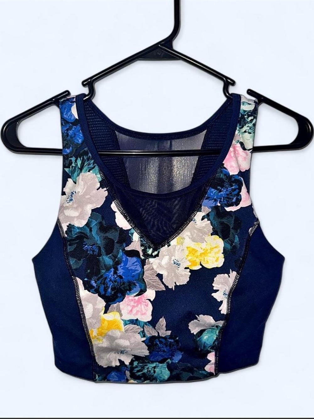 Old Navy Active Floral Mesh-Back Crop Tank Top